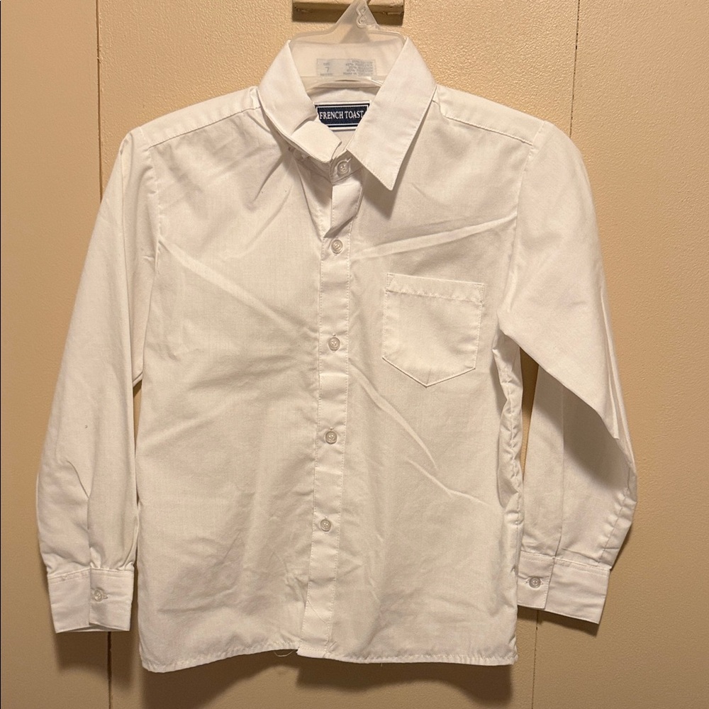 French Toast Boys' White Button Down Shirt; Size 7; EUC
